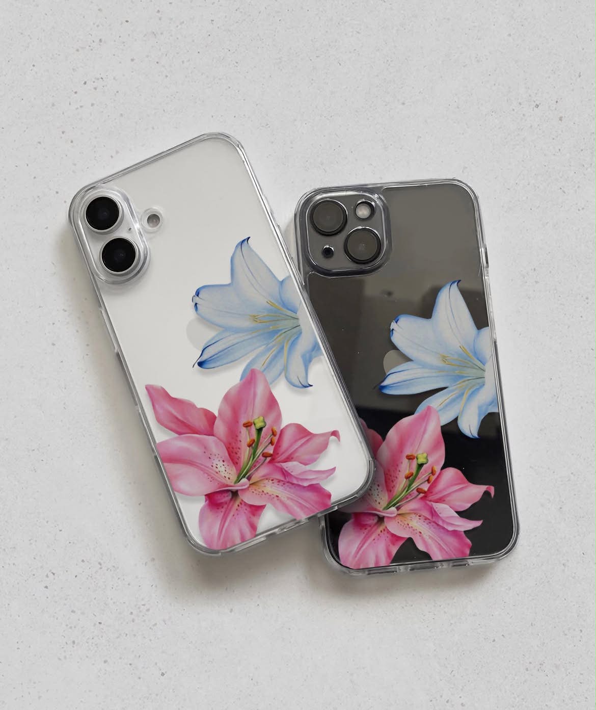 Pink Blooming Lilies Clear Phone Case aesthetic phone case